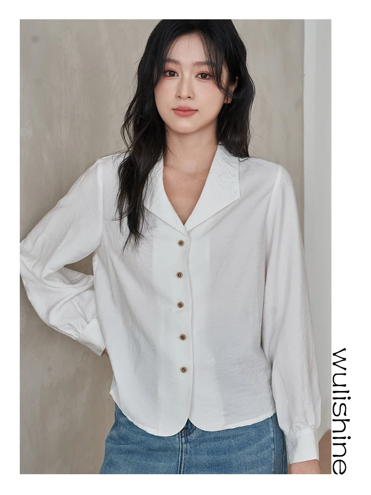 Retro V-ne Texture irt Commute Ele Simple Folded oulder Women's Long Sve Polyester Rayon Nylon Blend Spring 2026
Retro V-ne Texture irt Commute Ele Simple Folded oulder Women's Long Sve Polyester Rayon Nylon Blend Spring 2026