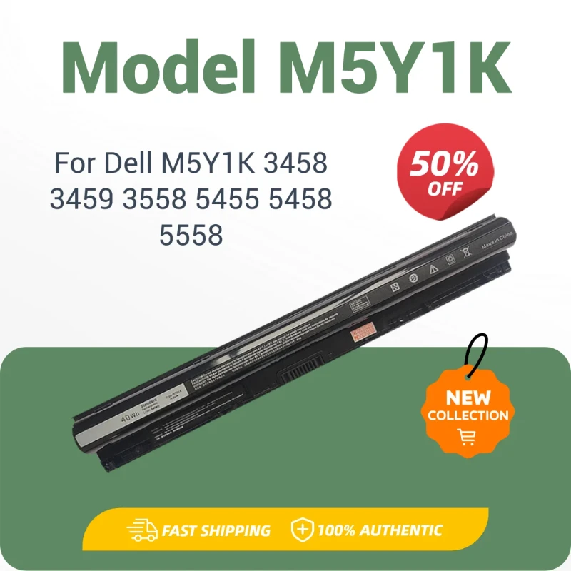 Battery for Dell M5Y1K 3458 3459 3558 5455 5458 5558 Laptops
Battery for Dell M5Y1K 3458 3459 3558 5455 5458 5558 Laptops