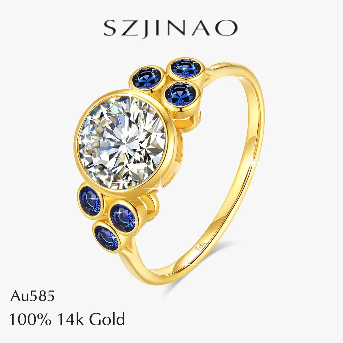 Au585 Round Cut 2.0CT Moissanite Rings for Women 100% 14K Yellow Gold Unique Design Engagement Wedding Gift Fine Jewelry
Au585 Round Cut 2.0CT Moissanite Rings for Women 100% 14K Yellow Gold Unique Design Engagement Wedding Gift Fine Jewelry