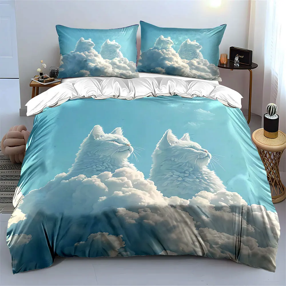 "Cloud Cat Art Set Decor" Bedding Set with 1 Duvet Cover 2 Pillowcases Single Double King Queen, Gift
"Cloud Cat Art Set Decor" Bedding Set with 1 Duvet Cover 2 Pillowcases Single Double King Queen, Gift