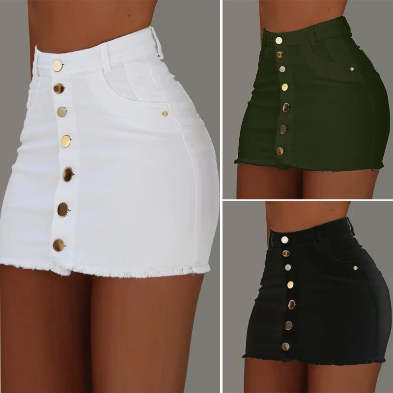 European and American 2025 New Casual and Fashionable High-waist Solid-color Hip-pack Skirt Women's Denim Single-breasted Skirt
European and American 2025 New Casual and Fashionable High-waist Solid-color Hip-pack Skirt Women's Denim Single-breasted Skirt
