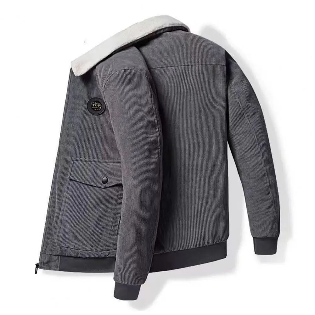 Winter Corduroy Jacket Coat Solid Color Casual Jacket Coat Stylish Men's Corduroy Jacket with Lapel Flap Pockets Fleece Lining
Winter Corduroy Jacket Coat Solid Color Casual Jacket Coat Stylish Men's Corduroy Jacket with Lapel Flap Pockets Fleece Lining