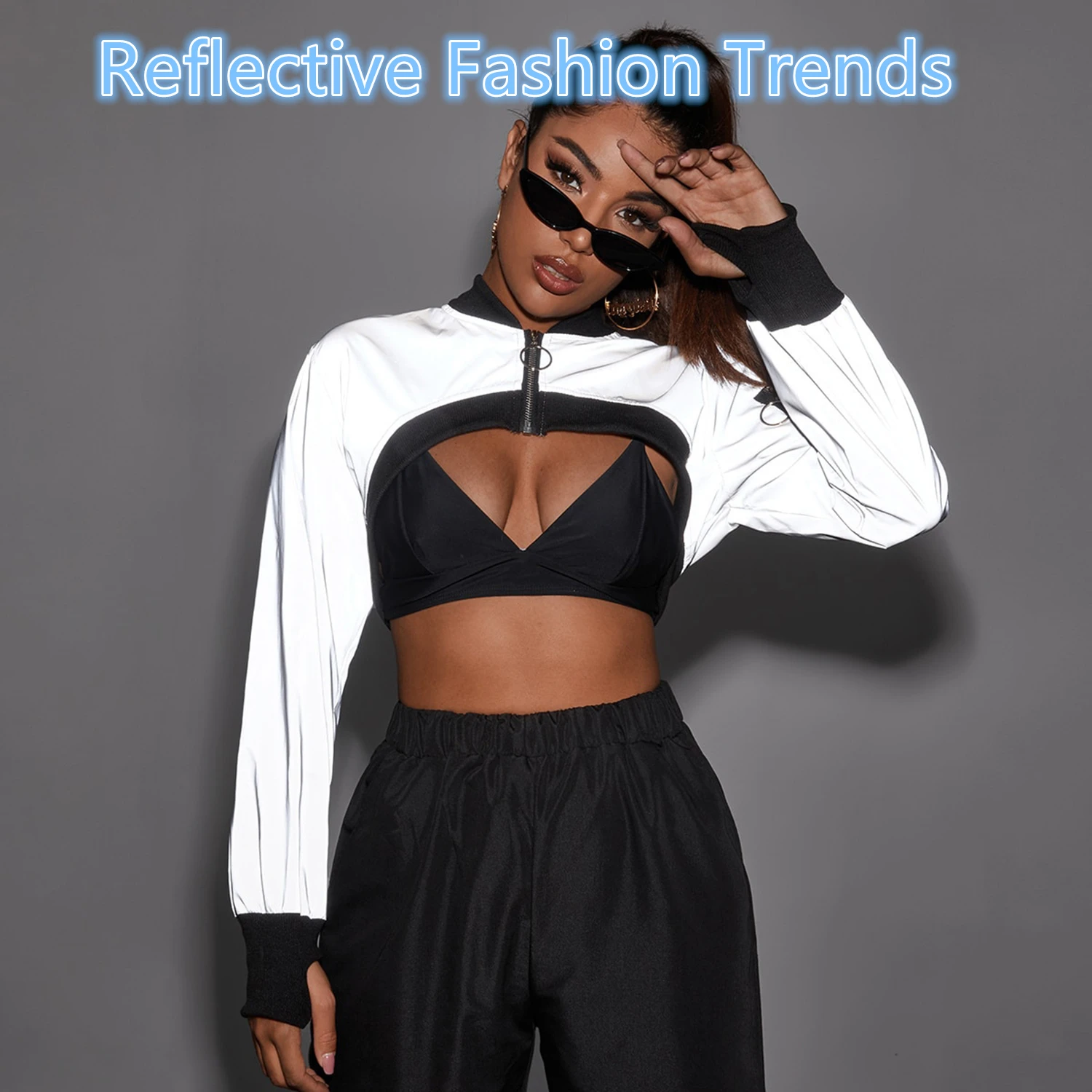 Women's Y2K Reflective Cropped Jacket Aviator Silhouette Short Puffer Coat Instagram Street Style Nightclub Rave Wear Outerwear
Women's Y2K Reflective Cropped Jacket Aviator Silhouette Short Puffer Coat Instagram Street Style Nightclub Rave Wear Outerwear