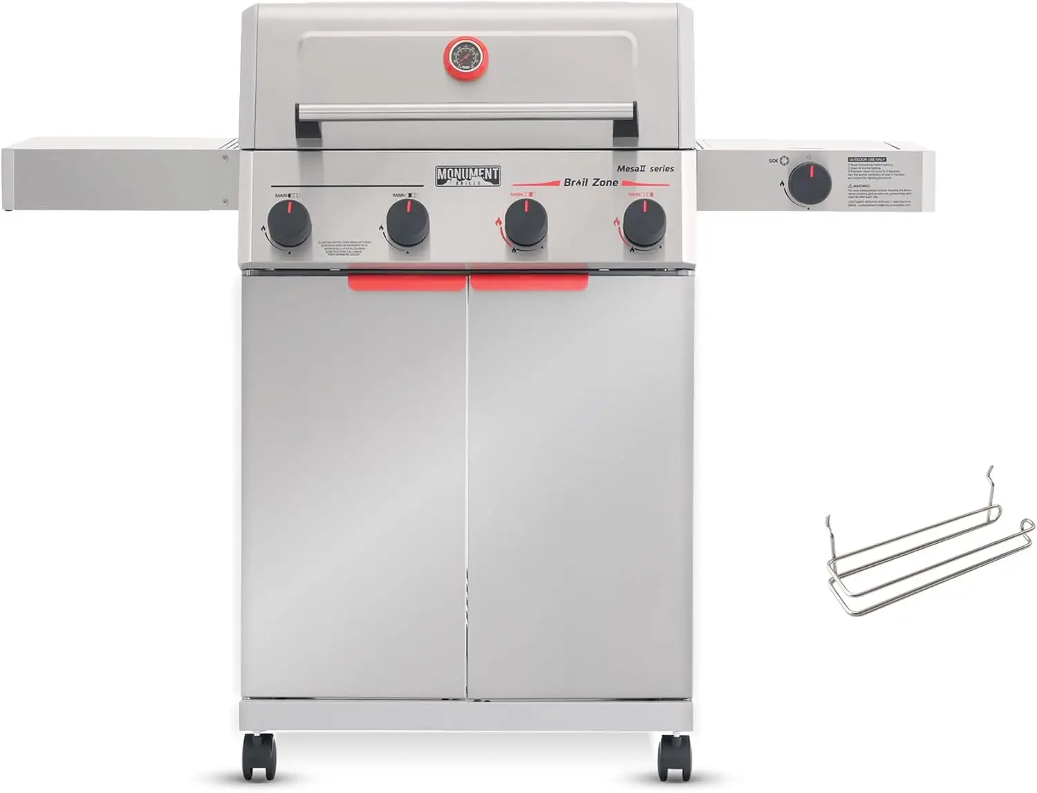 Stainless Steel Propane Gas Grill with 4+1 Burners, 525 sq.in Cooking Area, 49,000 BTU, Heats to 500°F in 5 Mins, Features Broil Zone, Side Burner, Foldable Shelf & Paper Towel Rack for Outdoor Patio
Stainless Steel Propane Gas Grill with 4+1 Burners, 525 sq.in Cooking Area, 49,000 BTU, Heats to 500°F in 5 Mins, Features Broil Zone, Side Burner, Foldable Shelf & Paper Towel Rack for Outdoor Patio