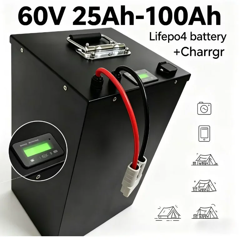 60V LiFePO4 Battery with Charger Included – 25Ah/50Ah/80Ah/100Ah optional, grade A cells, 4000+ cycles long life, lighter and mo
60V LiFePO4 Battery with Charger Included – 25Ah/50Ah/80Ah/100Ah optional, grade A cells, 4000+ cycles long life, lighter and mo