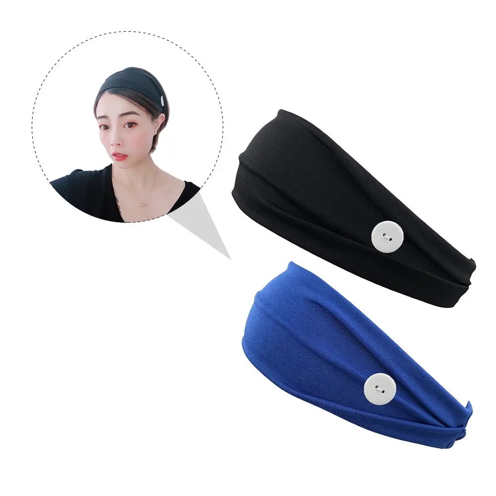 2Pcs Women's Button Headband Solid Stretch Sports Headband Breathable Polyester Hair Band for Fitness Gym Workout Mask Ear Rope
2Pcs Women's Button Headband Solid Stretch Sports Headband Breathable Polyester Hair Band for Fitness Gym Workout Mask Ear Rope