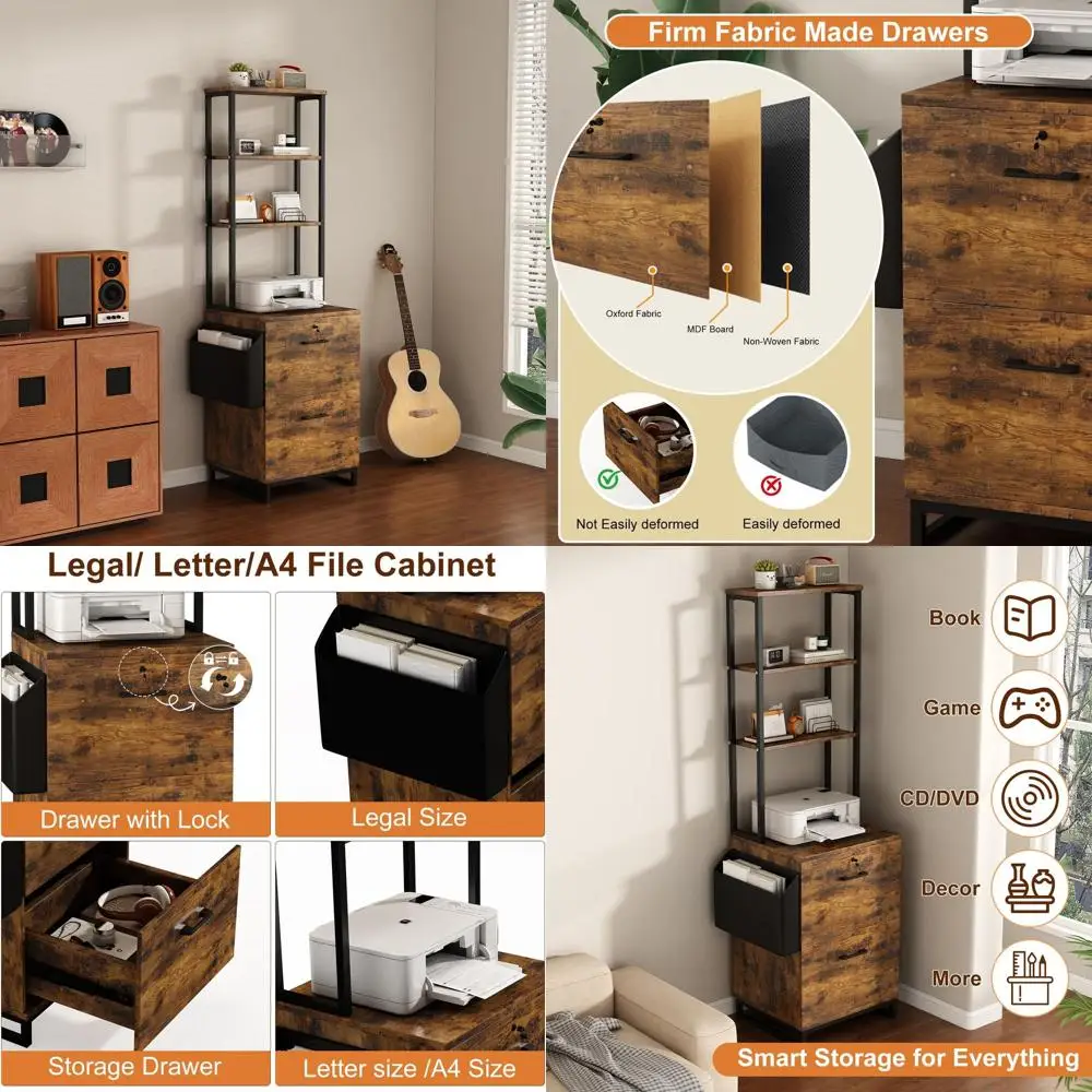 Винтажный деревенский коричневый шкаф для документов с двумя выдвижными ящиками, 4-ярусной полкой для хранения и сумкой для хранения для домашнего офиса
Винтажный деревенский коричневый шкаф для документов с двумя выдвижными ящиками, 4-ярусной полкой для хранения и сумкой для хранения для домашнего офиса