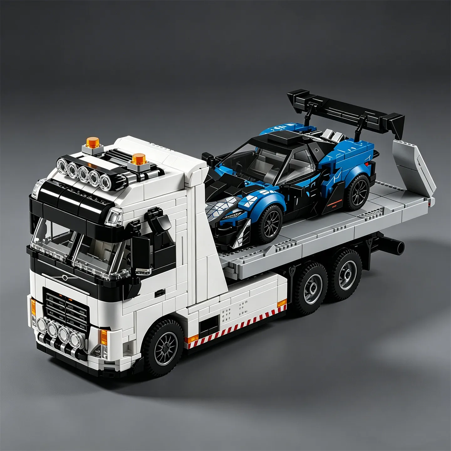 MOC Figurine Heavy-Duty Truck Trailer GTR Supercar Building Block Racing Car Model Toy Roadside Assistance Vehicle
MOC Figurine Heavy-Duty Truck Trailer GTR Supercar Building Block Racing Car Model Toy Roadside Assistance Vehicle