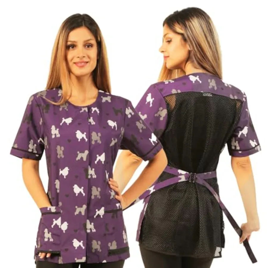 710 Purple Poodle Print Waterproof Dog Grooming Smock Hair and Bleach Resistant Covered Zipper Panel Mesh Back
710 Purple Poodle Print Waterproof Dog Grooming Smock Hair and Bleach Resistant Covered Zipper Panel Mesh Back