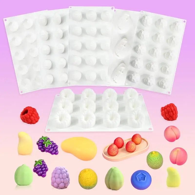 Silicone Mold for Fruit-Themed Mousse Cake Hami Melon Blueberry Grape Fun Baking for Family and Friends
Silicone Mold for Fruit-Themed Mousse Cake Hami Melon Blueberry Grape Fun Baking for Family and Friends