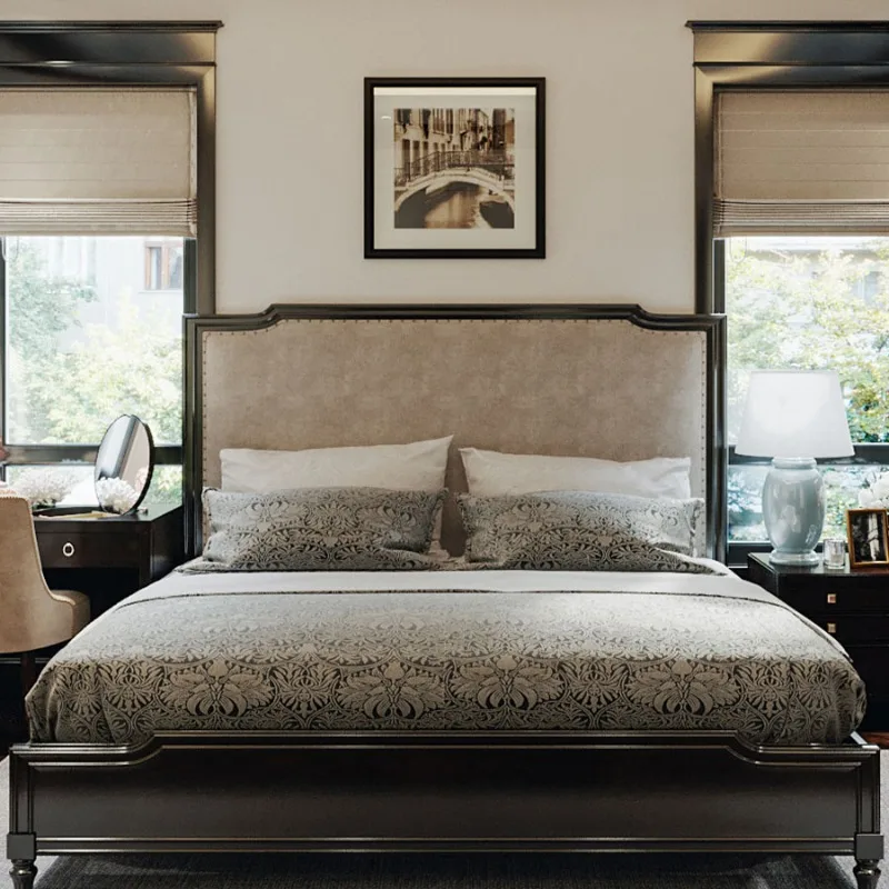 Black solid wood bed high-end 1.5 meters single 1.8 household small apartment soft bag double bed
Black solid wood bed high-end 1.5 meters single 1.8 household small apartment soft bag double bed