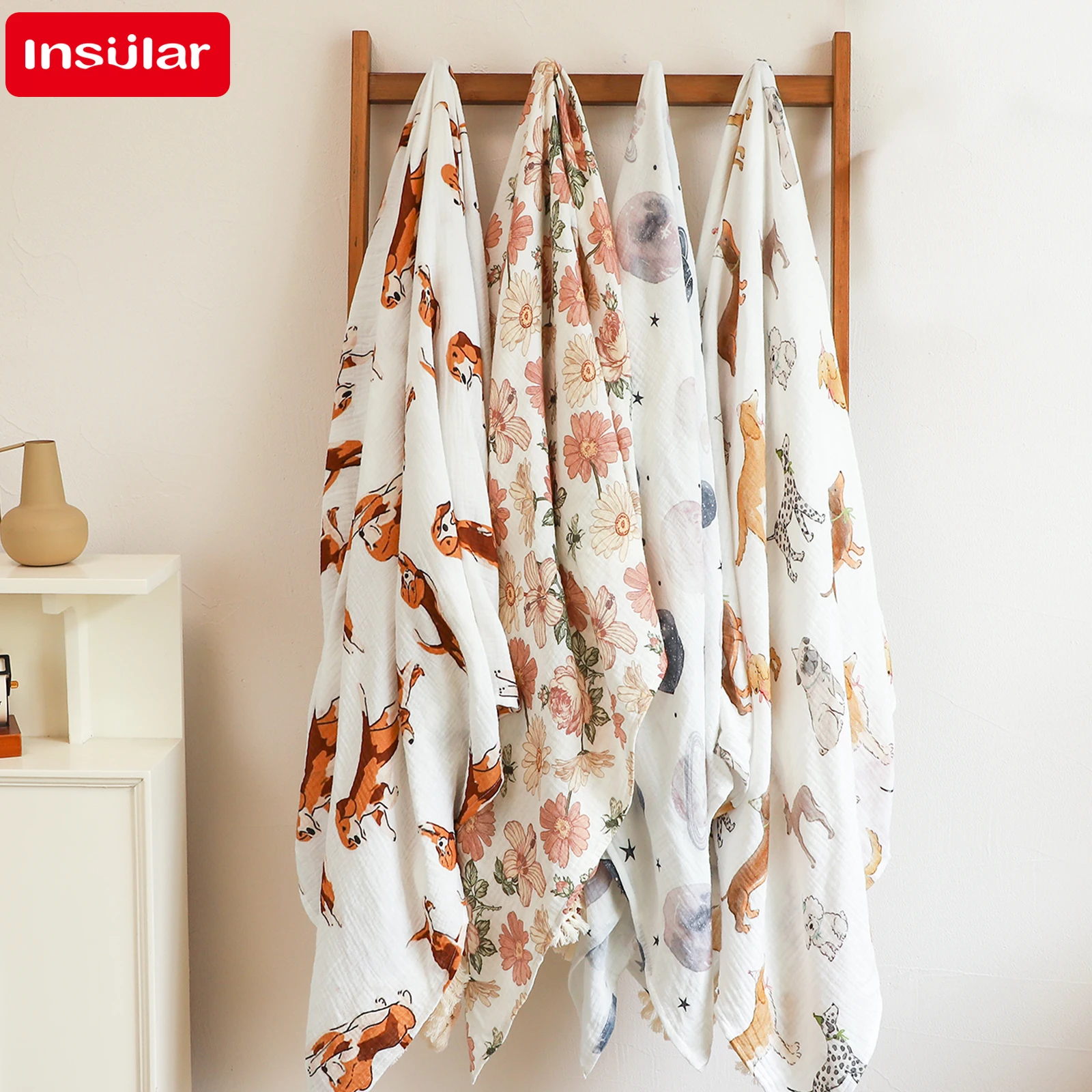 Cotton Bath Towels:Printed Infant Wrap Blanket, Breathable Kids Bath Cover,4-Layer Cotton Muslin,Skin-Friendly Cloths, 120*120cm
Cotton Bath Towels:Printed Infant Wrap Blanket, Breathable Kids Bath Cover,4-Layer Cotton Muslin,Skin-Friendly Cloths, 120*120cm