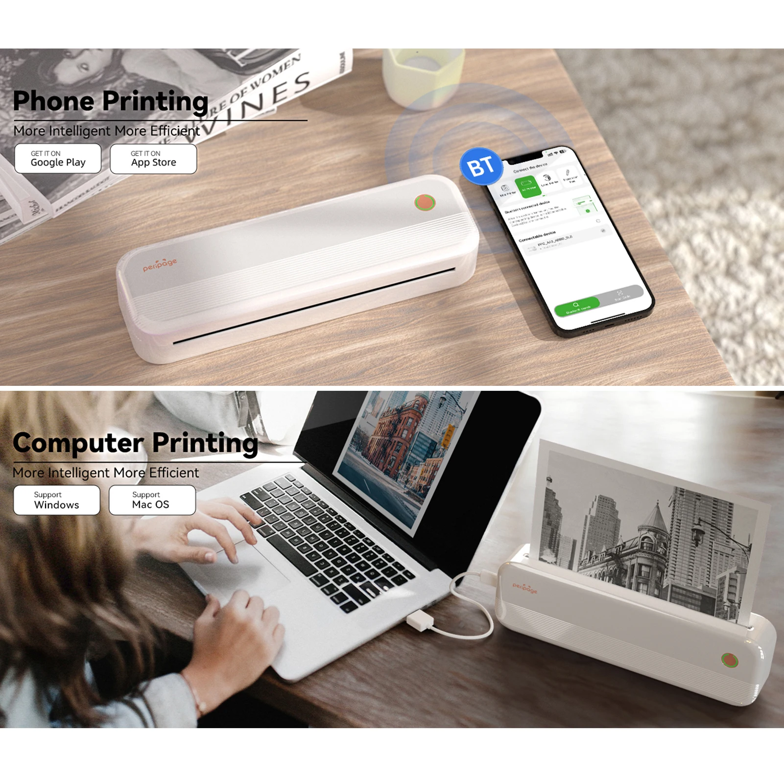 Peripage P40 A4 Portable Thermal Printer Wireless Mobile Photo Printer Support 2''/3''/4''/216mm/210mm A4&A5 Paper Width Inkless
Peripage P40 A4 Portable Thermal Printer Wireless Mobile Photo Printer Support 2''/3''/4''/216mm/210mm A4&A5 Paper Width Inkless