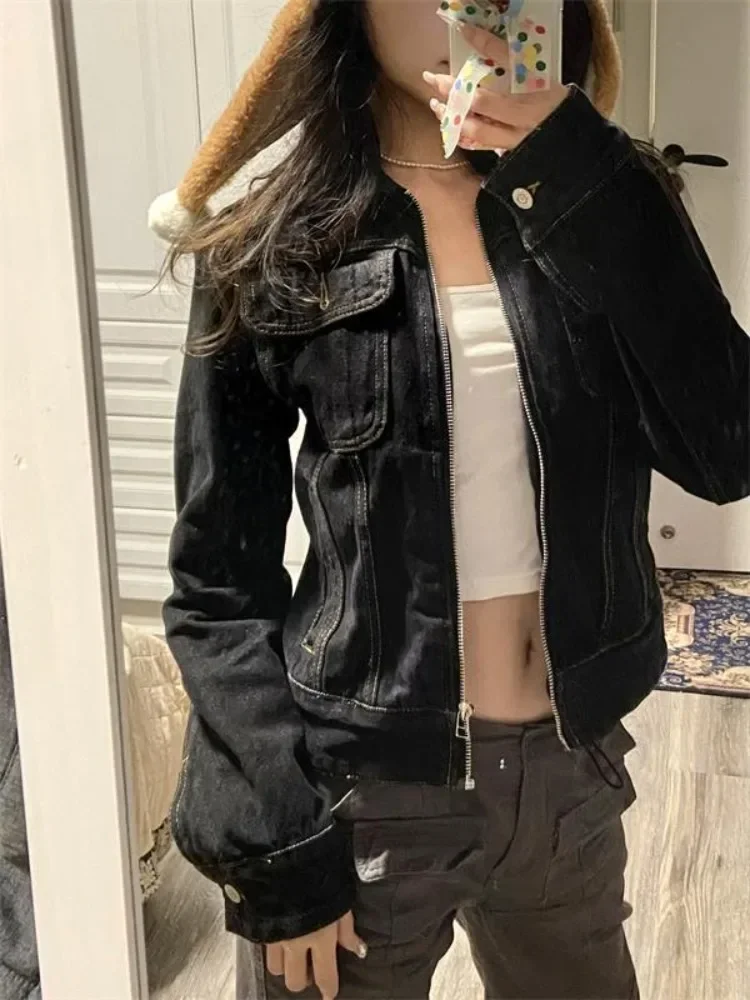 2023 Zipper Denim Solid Coats Streetwear Fashion All Match Ins Chaquetas Mujer Women Turn Down Collar Punk Vintage Denim Jackets
2023 Zipper Denim Solid Coats Streetwear Fashion All Match Ins Chaquetas Mujer Women Turn Down Collar Punk Vintage Denim Jackets