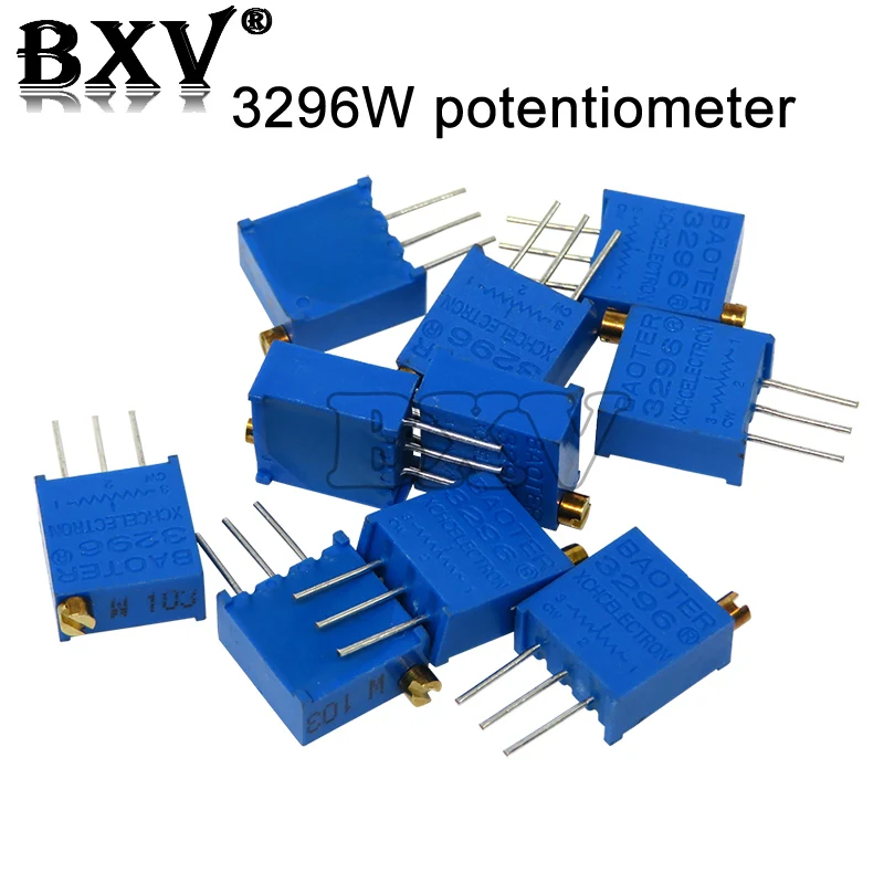 10PCS 3296W Potentiometer Precision Adjustable Resistance Multi-turn Trimming 103 100R 1K 2K 5K 10K 100K Trimmer Potentiometer
10PCS 3296W Potentiometer Precision Adjustable Resistance Multi-turn Trimming 103 100R 1K 2K 5K 10K 100K Trimmer Potentiometer