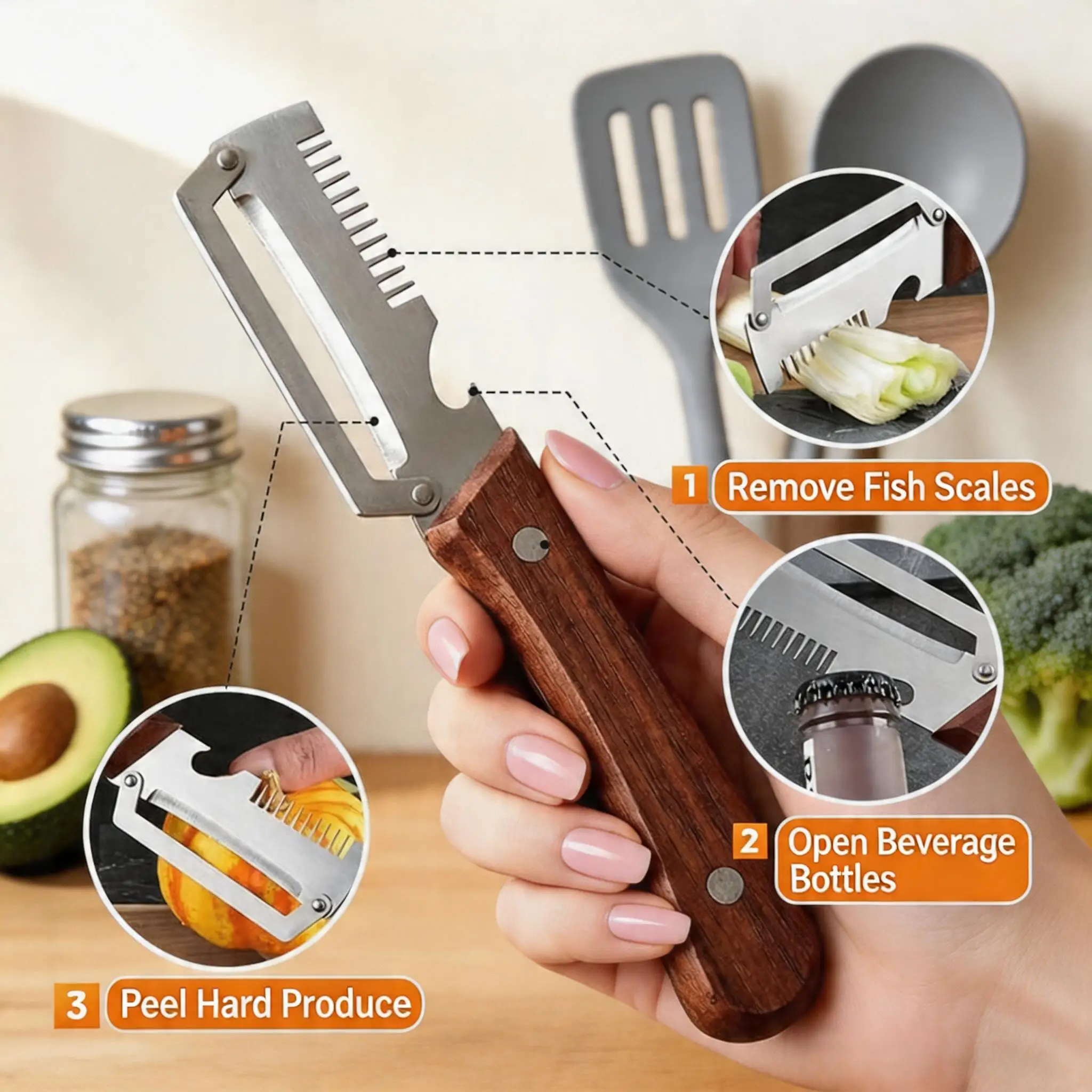 2Pcs Peelers & Scallion Shredders Stainless Steel Sharp Solid Wood Handle Multifunctional Kitchen Vegetable Cutting Tools
2Pcs Peelers & Scallion Shredders Stainless Steel Sharp Solid Wood Handle Multifunctional Kitchen Vegetable Cutting Tools