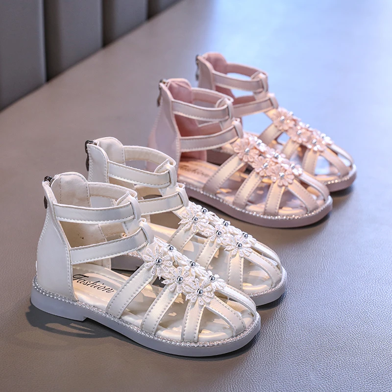 Girls Gladiator Sandals Summer New Children Fashion Causal Beach Shoes Sweet Flower High-top Flats Kids Princess Roman Sandals
Girls Gladiator Sandals Summer New Children Fashion Causal Beach Shoes Sweet Flower High-top Flats Kids Princess Roman Sandals