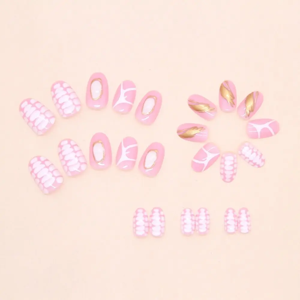 24pcs Short Round False Nails Gilded Mirror French Fake Nails Metallic Starburst Lines Pattern Full Cover Nail Tips Women
24pcs Short Round False Nails Gilded Mirror French Fake Nails Metallic Starburst Lines Pattern Full Cover Nail Tips Women