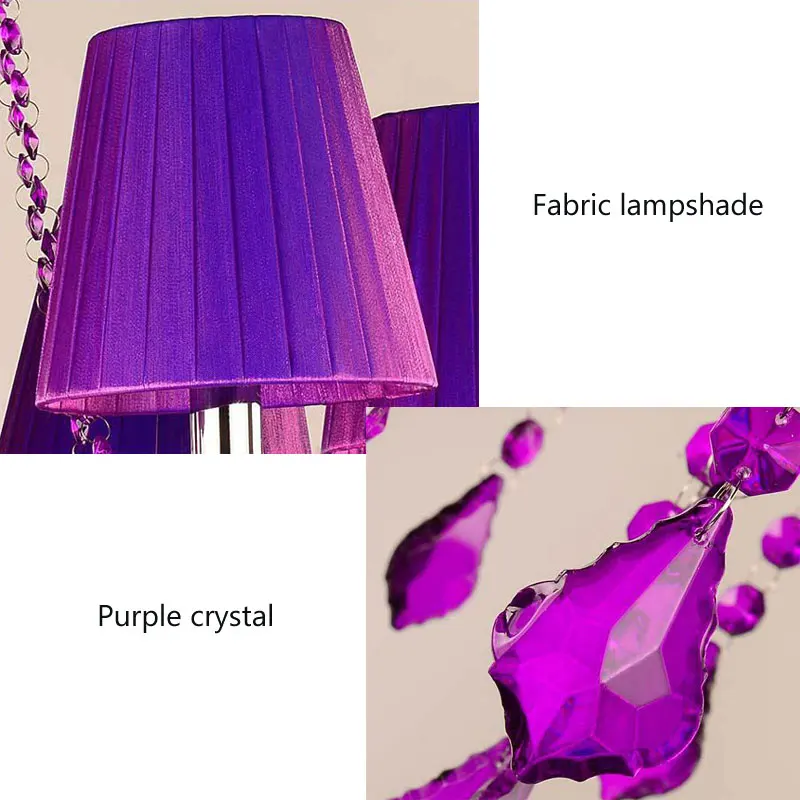 European Style Living Room Chandelier Creative Luxury Purple Bedroom Crystal Pendant Light Ktv Bar Atmosphere Pendant Light
European Style Living Room Chandelier Creative Luxury Purple Bedroom Crystal Pendant Light Ktv Bar Atmosphere Pendant Light