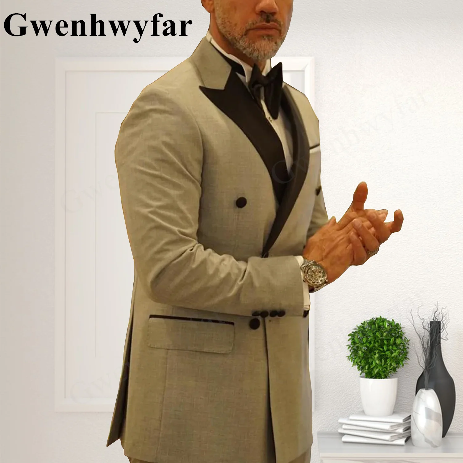 Gwenhwyfar 2 Pieces Men's Business Suits Regular Fit Black Peaked Lapel Prom Tuxedos For Wedding (Blazer+Pants) Costume Homme
Gwenhwyfar 2 Pieces Men's Business Suits Regular Fit Black Peaked Lapel Prom Tuxedos For Wedding (Blazer+Pants) Costume Homme