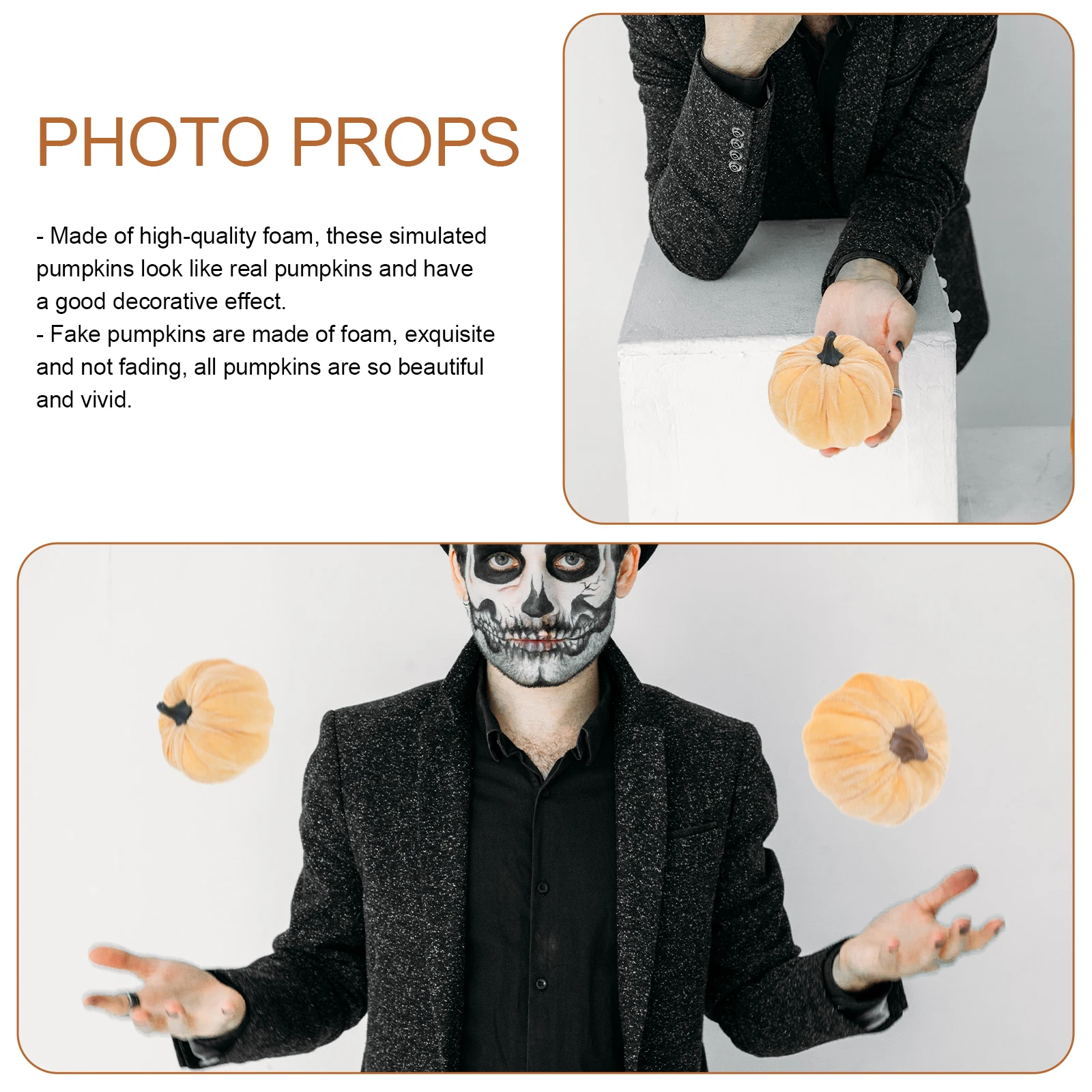 5Pcs Realistic Foam Pumpkins Fake Halloween Thanksgiving Pumpkin Decorations Photo Props Halloween Pumpkin Home Party Photo Prop
5Pcs Realistic Foam Pumpkins Fake Halloween Thanksgiving Pumpkin Decorations Photo Props Halloween Pumpkin Home Party Photo Prop