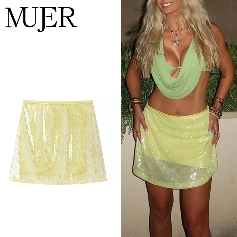 MUJER 2025 Sequin Mini Skirt Women Glitter Luxury Short Skirts for Woman Semi Sheer Party Women's Skirt Cylinder Mid Waist Skirt
MUJER 2025 Sequin Mini Skirt Women Glitter Luxury Short Skirts for Woman Semi Sheer Party Women's Skirt Cylinder Mid Waist Skirt