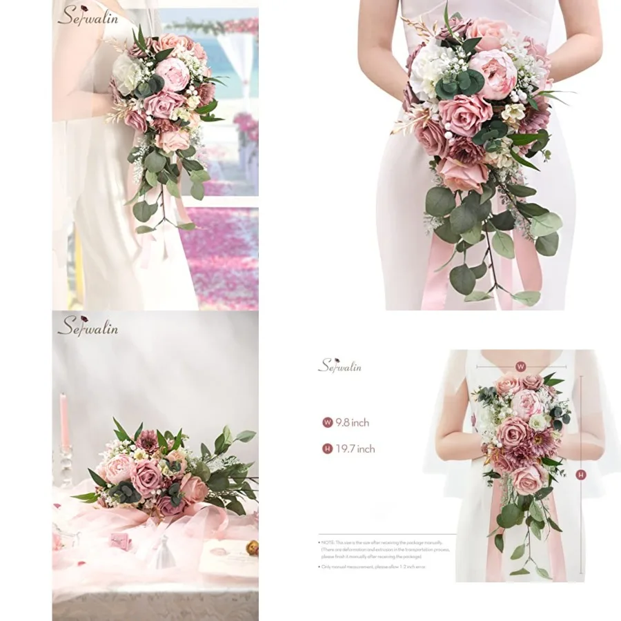 9.8 Inch Wedding Bouquets for Bride Bridesmaid, Dusty Pink Peonies Bridal Bouquets for Bride, Wedding Flowers Bouquet Tossing B
9.8 Inch Wedding Bouquets for Bride Bridesmaid, Dusty Pink Peonies Bridal Bouquets for Bride, Wedding Flowers Bouquet Tossing B