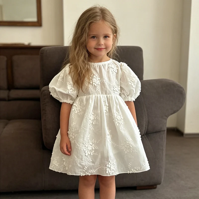 2026 New Summer 2-7Yrs Baby Girl Birthday Party Dress Short Sleeved Cotton Solid Color Embroidery Kids Princess Dresses
2026 New Summer 2-7Yrs Baby Girl Birthday Party Dress Short Sleeved Cotton Solid Color Embroidery Kids Princess Dresses