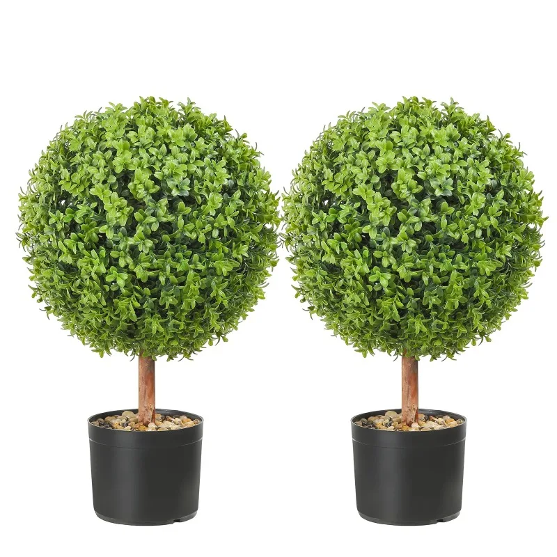 Faux Boxwood Topiary Trees, 24 inch Height (Set of 2), Spherical Synthetic Topiary with Included Planters, Green Artifi
Faux Boxwood Topiary Trees, 24 inch Height (Set of 2), Spherical Synthetic Topiary with Included Planters, Green Artifi