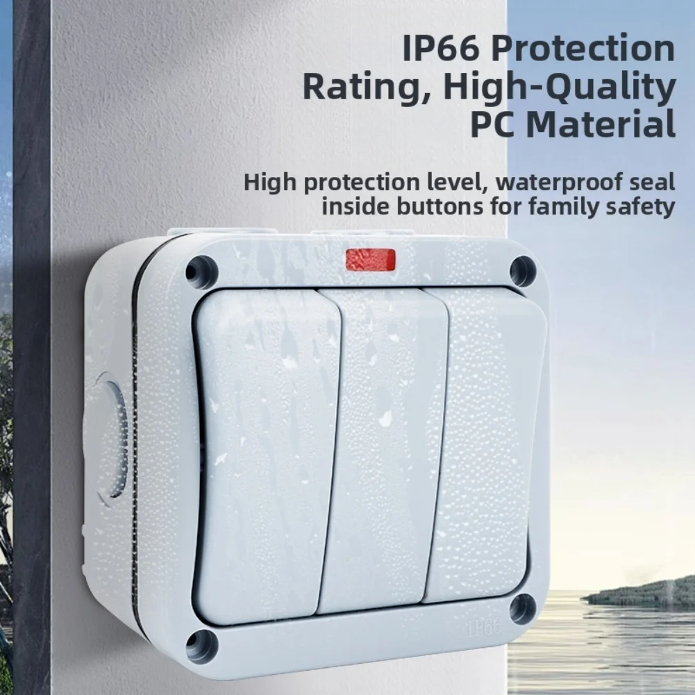 Тройной уличный выключатель IP66 водонепроницаемый для систем освещения сада и террасы, для использования в суровых условиях
Тройной уличный выключатель IP66 водонепроницаемый для систем освещения сада и террасы, для использования в суровых условиях