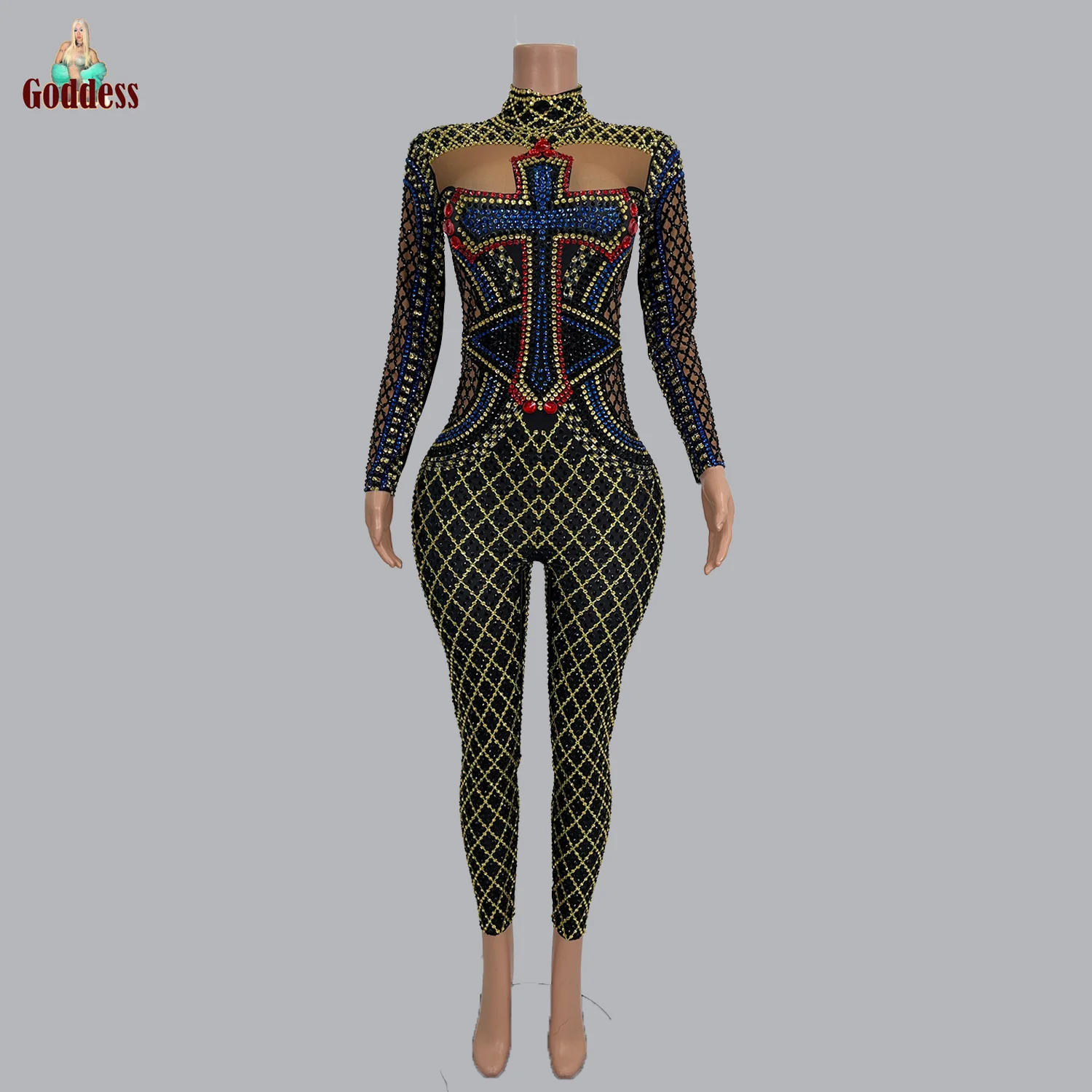 Shine Cross Rhinestone Full Bodycon Jumpsuit for Women Costume Party Stage Performance Costume Nightclub Luxury Photograph Wear
Shine Cross Rhinestone Full Bodycon Jumpsuit for Women Costume Party Stage Performance Costume Nightclub Luxury Photograph Wear