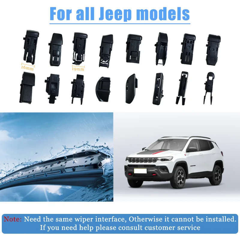 For Jeep General Motors J/U hook double rubber strip wiper blade boneless wiper blade Windshield Wiper
For Jeep General Motors J/U hook double rubber strip wiper blade boneless wiper blade Windshield Wiper