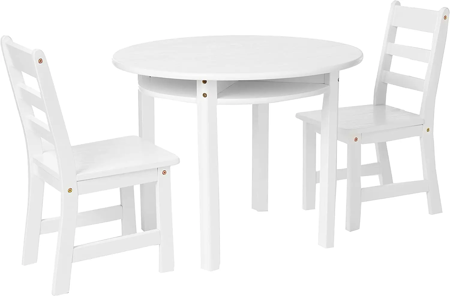 Child's Round Table with Shelf and 2 Chairs, White
Child's Round Table with Shelf and 2 Chairs, White