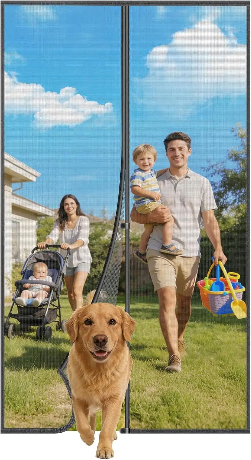 Magnetic Screen Door 38x83 Heavy Duty Mesh for Front Back Patio Sliding Door, Self Sealing Hands Free, Bug Proof Windproof
Magnetic Screen Door 38x83 Heavy Duty Mesh for Front Back Patio Sliding Door, Self Sealing Hands Free, Bug Proof Windproof