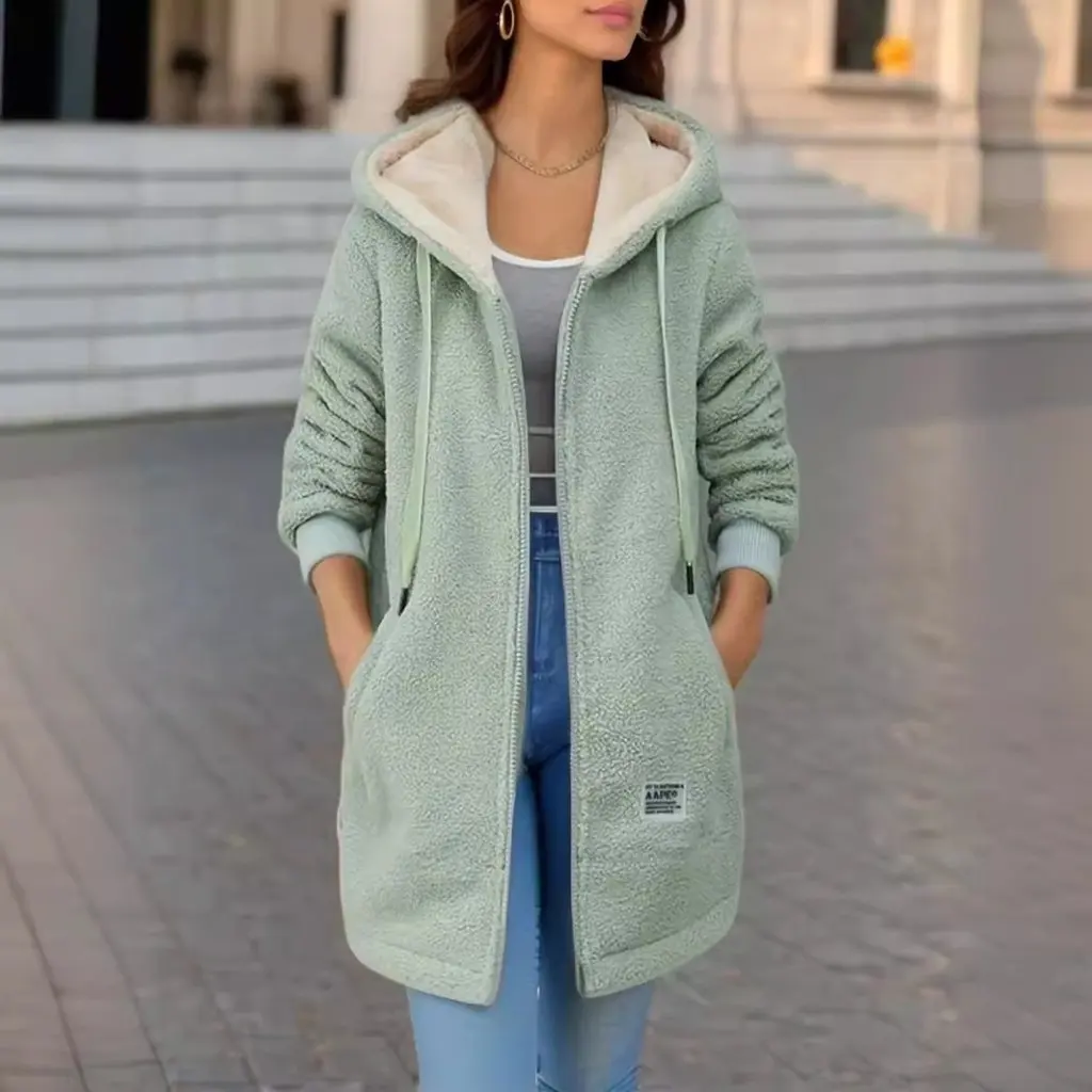 Women's Fleece-Lined Thickened Mid-Length Lamb Velvet Sweatshirt Zipper Jacket with Embroidered Letters for Fall/Winter
Women's Fleece-Lined Thickened Mid-Length Lamb Velvet Sweatshirt Zipper Jacket with Embroidered Letters for Fall/Winter