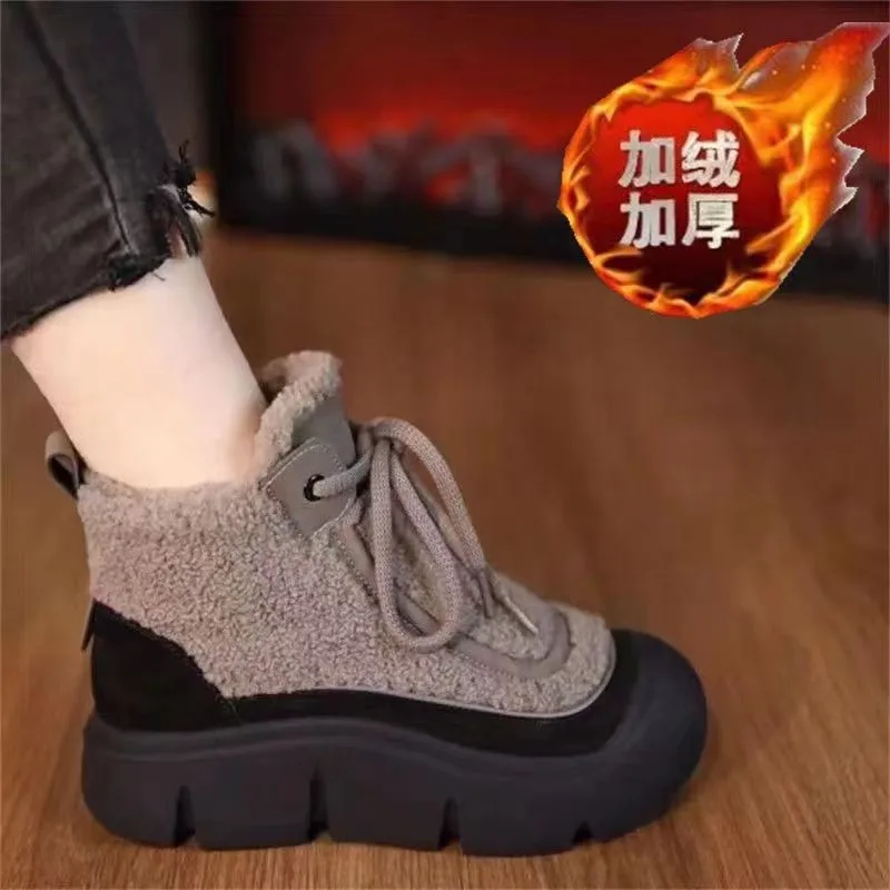 Women's Winter Fleece Lined Platform Snow Boots Fashion Plush Warm Ankle Boots Thick Sole Non Slip Casual Cotton Shoes for Women
Women's Winter Fleece Lined Platform Snow Boots Fashion Plush Warm Ankle Boots Thick Sole Non Slip Casual Cotton Shoes for Women
