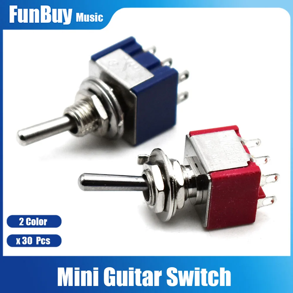 15Pair 2 Way Electric Guitar Bass Pickup Toggle Switch AC 125V 6A ON/ON Red/Blue for Option Electric Guitar Accessories
15Pair 2 Way Electric Guitar Bass Pickup Toggle Switch AC 125V 6A ON/ON Red/Blue for Option Electric Guitar Accessories