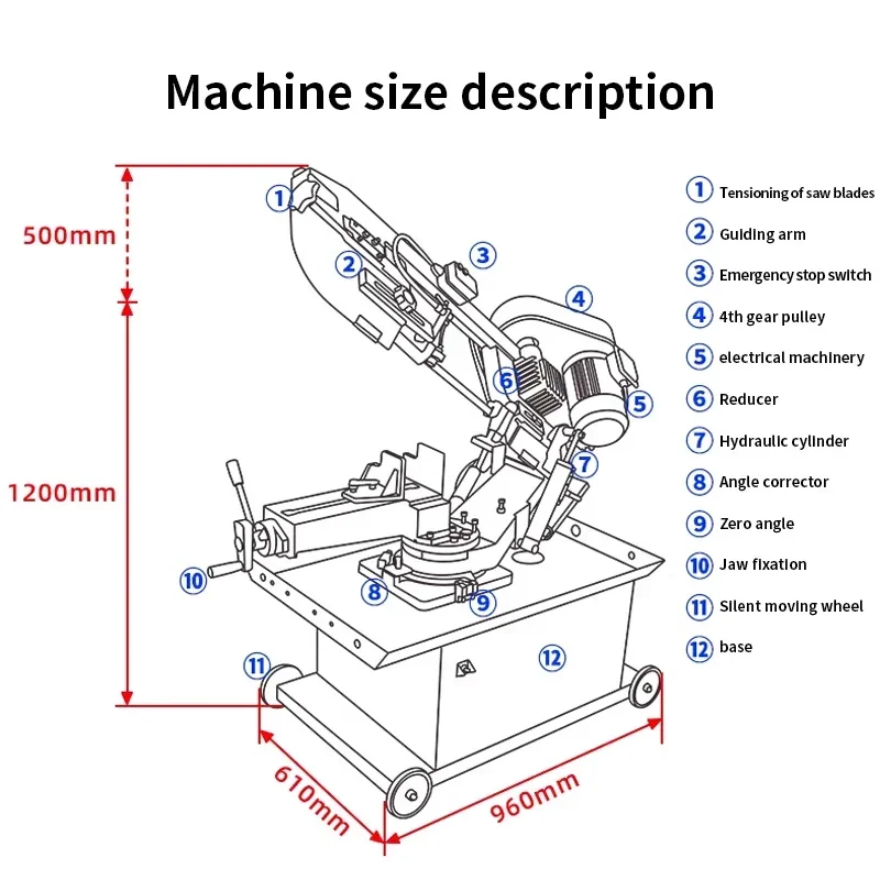 HX-712R Angle Cutting Machine Oblique Cutting Small High-power Profile Vertical and Horizontal Pipe Cutting Machine Saw Machine
HX-712R Angle Cutting Machine Oblique Cutting Small High-power Profile Vertical and Horizontal Pipe Cutting Machine Saw Machine