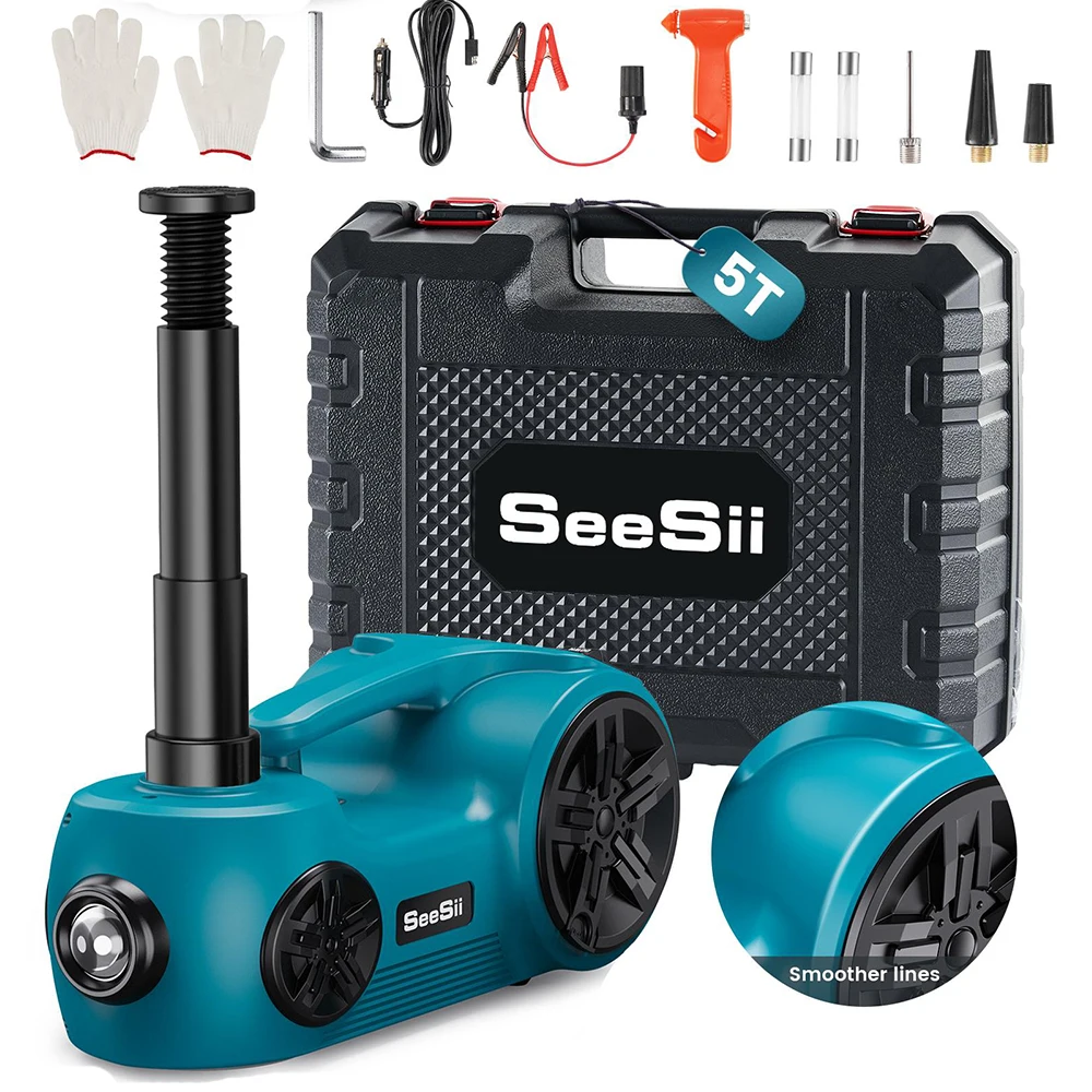 Seesii Electric Car Jack 5 Ton 12V Hydraulic Jack with Tire Inflator Pump for SUV MPV Truck Change Tires Car dismantling tools
Seesii Electric Car Jack 5 Ton 12V Hydraulic Jack with Tire Inflator Pump for SUV MPV Truck Change Tires Car dismantling tools