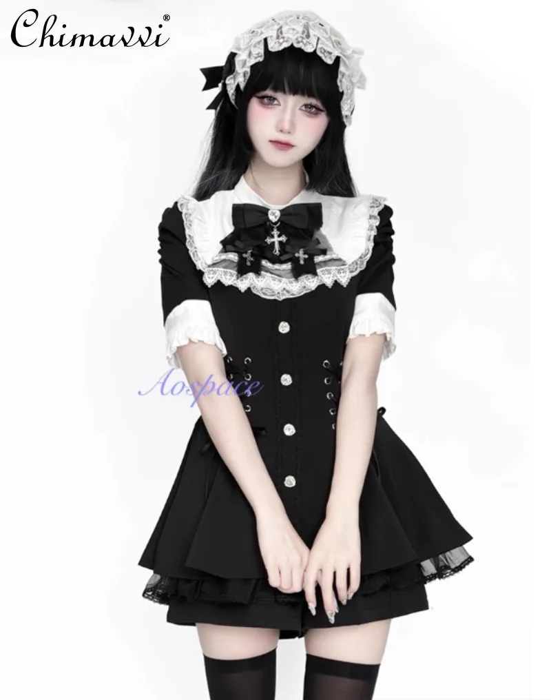 Оригинальный комплект в японском стиле, готический нагрудник с воротником-стойкой, тонкий топ с короткими рукавами + шорты, комплект из двух предметов, комплекты Subculture Lolita
Оригинальный комплект в японском стиле, готический нагрудник с воротником-стойкой, тонкий топ с короткими рукавами + шорты, комплект из двух предметов, комплекты Subculture Lolita