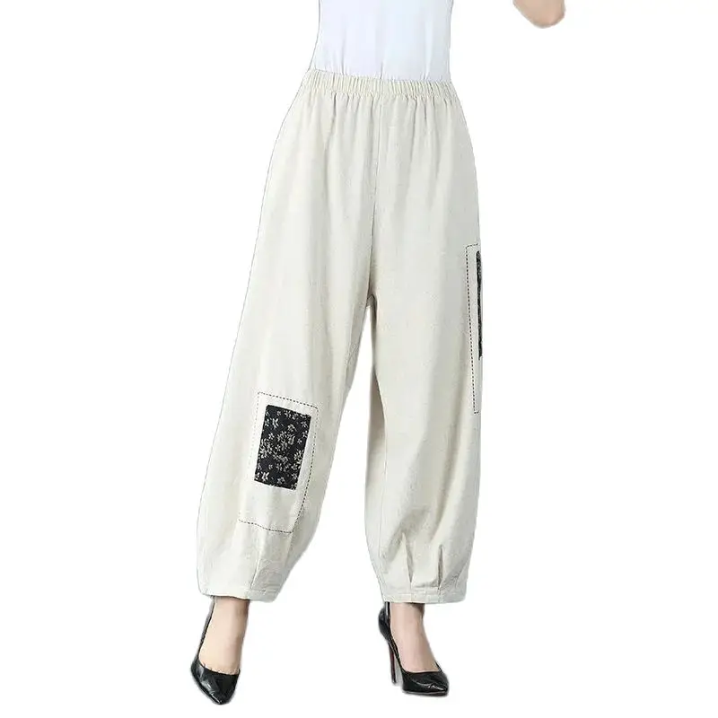 Casual Women's Pants Trousers 2023 New Spring Summer Middle-Aged Elderly Mom Cotton Linen High Waist Washed Wide Leg Pants
Casual Women's Pants Trousers 2023 New Spring Summer Middle-Aged Elderly Mom Cotton Linen High Waist Washed Wide Leg Pants