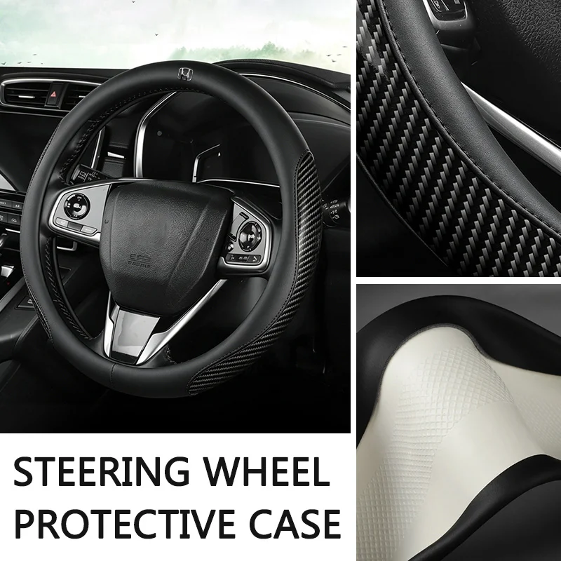 D Type/O Type Car Carbon Fiber Leather Car Steering Wheel Cover For Honda CRV City Fit BREEZE Crider Inspire JADE URV XRV Vezel
D Type/O Type Car Carbon Fiber Leather Car Steering Wheel Cover For Honda CRV City Fit BREEZE Crider Inspire JADE URV XRV Vezel
