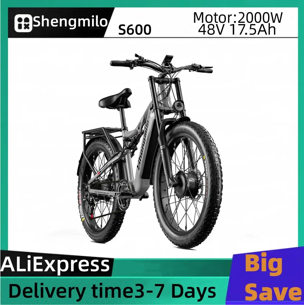 Shengmilo S600 Adult 2000W Motor Electric Bicycle Men's E-Mountain bike , 48V 840WH Battery,26" Fat Tire Electric Bike
Shengmilo S600 Adult 2000W Motor Electric Bicycle Men's E-Mountain bike , 48V 840WH Battery,26" Fat Tire Electric Bike