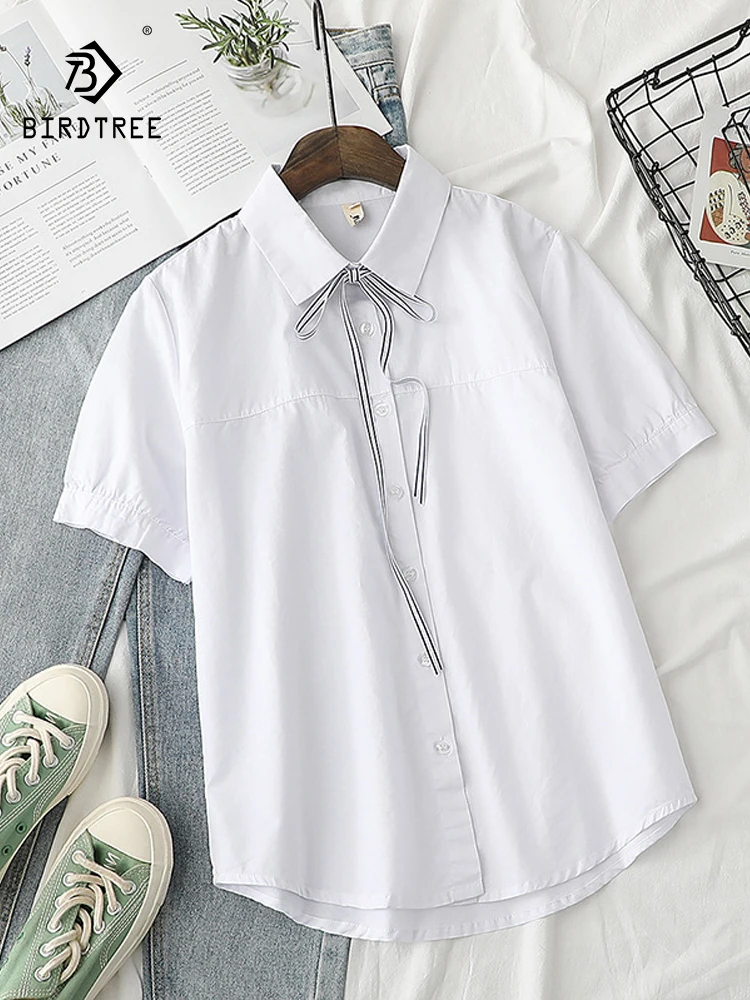 New 2026 Summer Women Cotton Short Sleeve Shirt, Turn-down Collar Bow Ribbon, Mori Girl French Chic Thin Loose Blouse T66197CC
New 2026 Summer Women Cotton Short Sleeve Shirt, Turn-down Collar Bow Ribbon, Mori Girl French Chic Thin Loose Blouse T66197CC