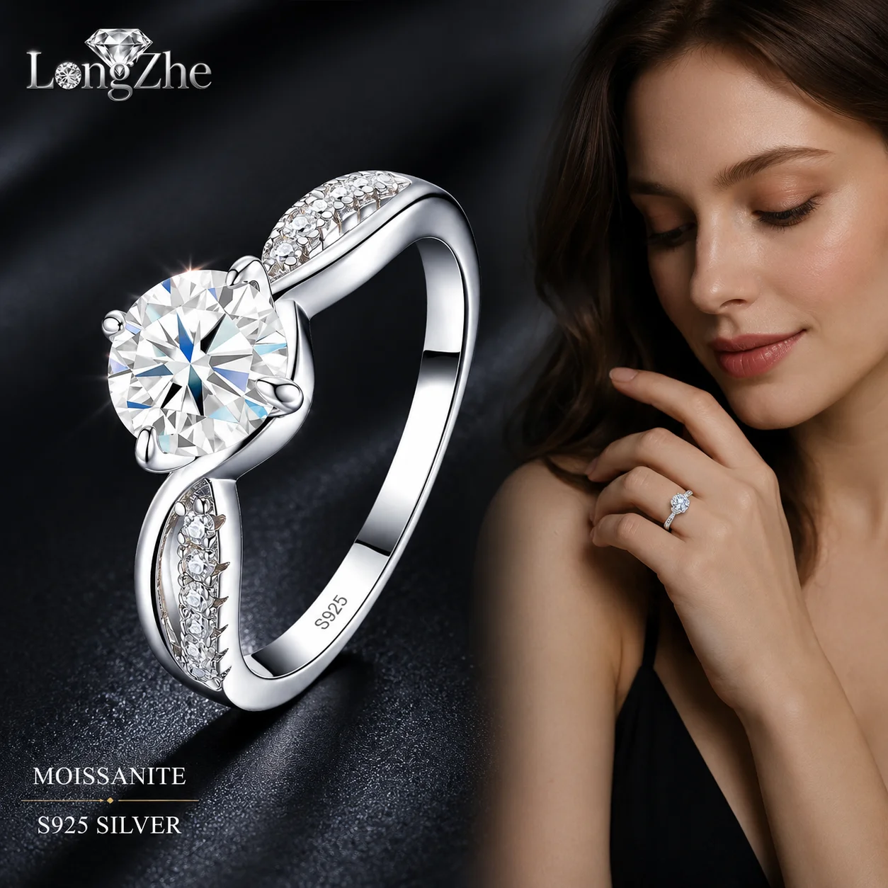 LongZhe Moissanite Ring Engagement Ring 925 Sterling Silver 1CT 6.5mm Solitaire Ring Fine Jewelry for Women Certified Moissanite
LongZhe Moissanite Ring Engagement Ring 925 Sterling Silver 1CT 6.5mm Solitaire Ring Fine Jewelry for Women Certified Moissanite