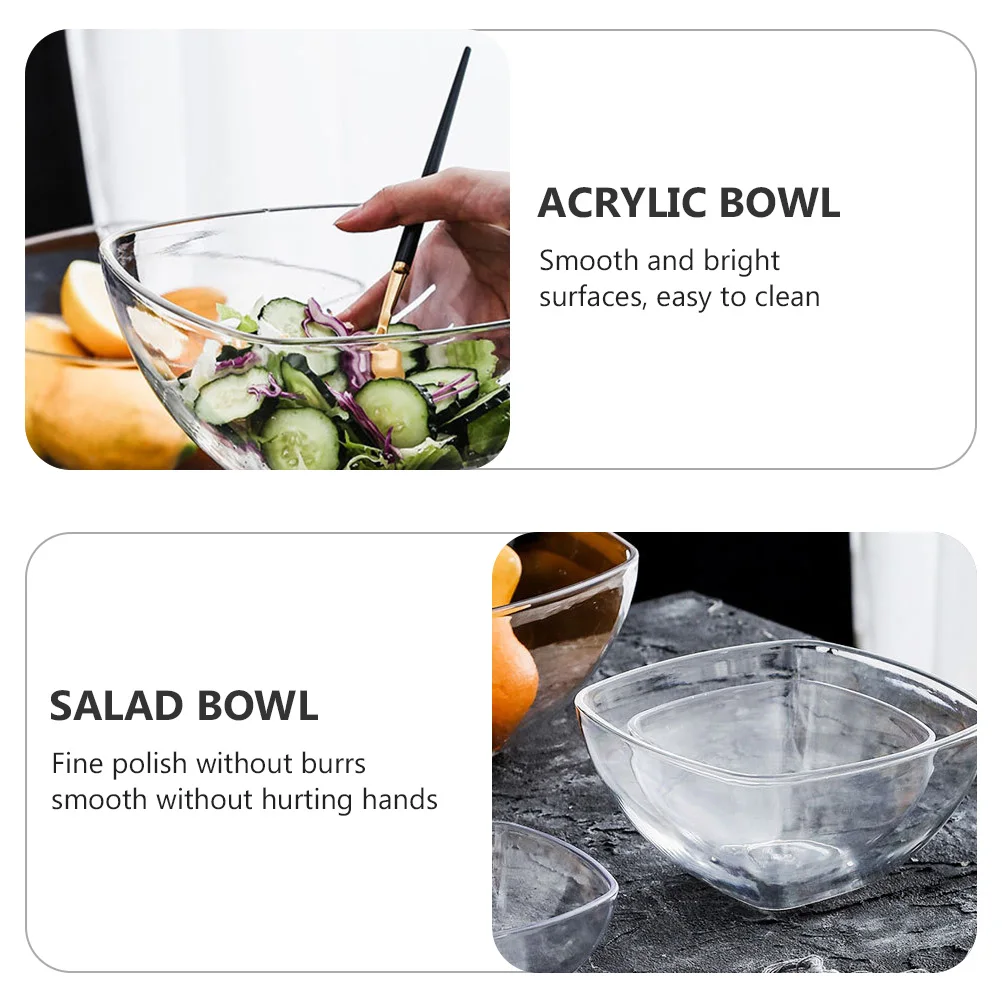 Acrylic Salad Capacity Food Serving Vegetable Dessert Bright Color Transparent Design Large Vegetable Large Mixing Bowl Square
Acrylic Salad Capacity Food Serving Vegetable Dessert Bright Color Transparent Design Large Vegetable Large Mixing Bowl Square