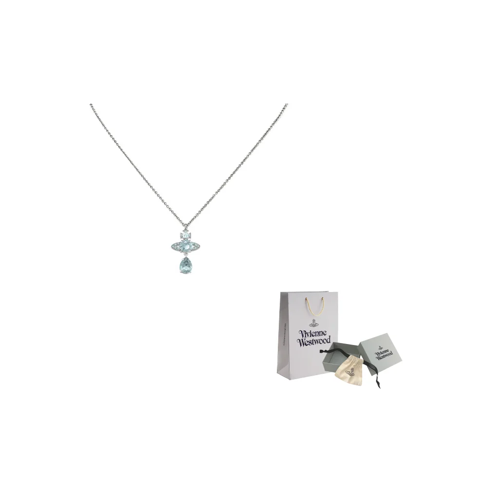 Vivienne Westwood Saturn Inlaid Pendant Necklace Unisex Silver/Cloud Blue 630203D502P426
Vivienne Westwood Saturn Inlaid Pendant Necklace Unisex Silver/Cloud Blue 630203D502P426
