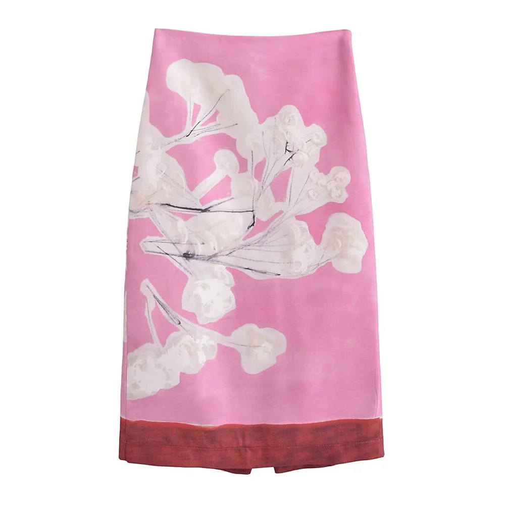 2024ZAR * Spring/Summer New Women's Retro Style High Waist Split Half Skirt Linen Blended Print Straight Tube Skirt
2024ZAR * Spring/Summer New Women's Retro Style High Waist Split Half Skirt Linen Blended Print Straight Tube Skirt
