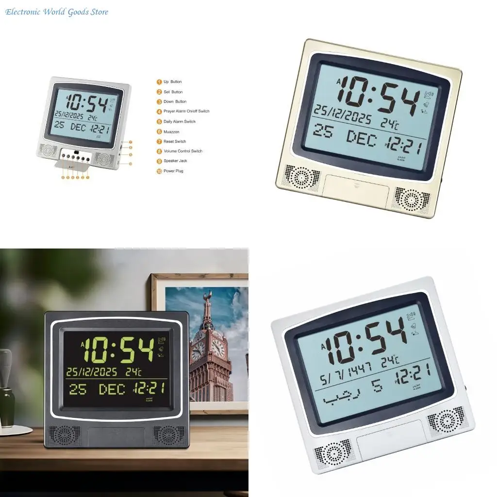 A3PD Multifunction Prayer Clock with Temperature Monitor Calendar Alarm Clocks Islamic Gift Prayer Digital Azan Clock
A3PD Multifunction Prayer Clock with Temperature Monitor Calendar Alarm Clocks Islamic Gift Prayer Digital Azan Clock
