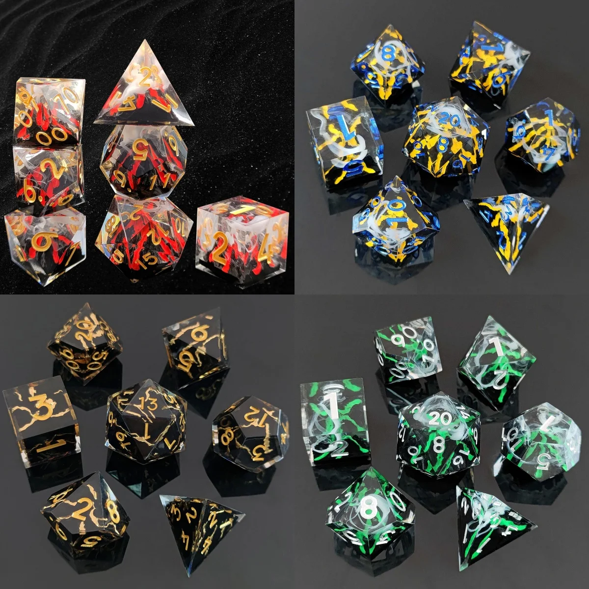 7 шт./компл. DnD Черный набор кубиков ручной работы из смолы D&D Настольная игра TRPG, кости COC с острыми краями для Dungeons and Dragon, настольные игры Dice
7 шт./компл. DnD Черный набор кубиков ручной работы из смолы D&D Настольная игра TRPG, кости COC с острыми краями для Dungeons and Dragon, настольные игры Dice